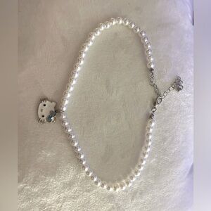 sanrio hello kitty pearl necklace choker new
